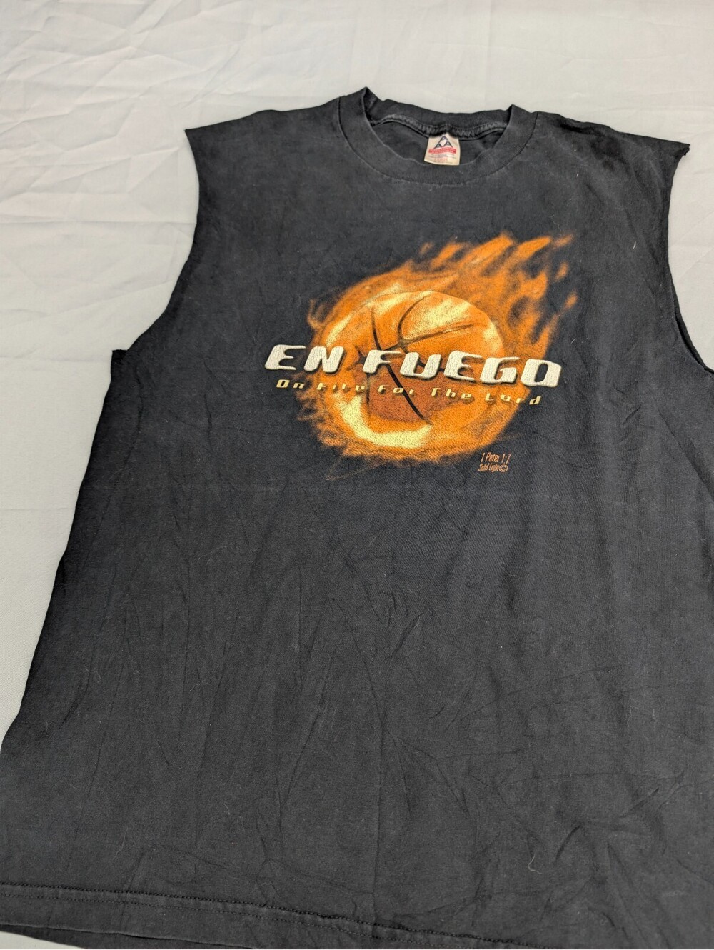 En Fuego AAA Christian Graphic Sleeveless Shirt Black L